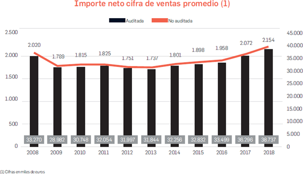 Importe neto cifra de ventas promedio (1)